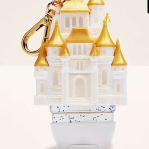 Bath & Body Works Gold and White Castle Keychain Pocketbac
